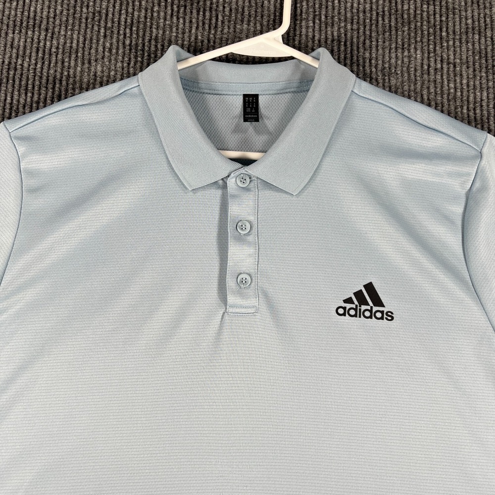 Adidas Polo Shirt Mens XL Extra‎ Large Blue Short Sleeve Golf Casual Outdoor